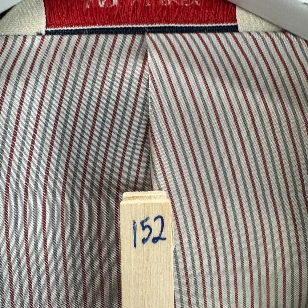 Brooks Brothers Red Fleece Suit‎ Jacket Mens 42L Blue Pinstripe Wool Tollegno